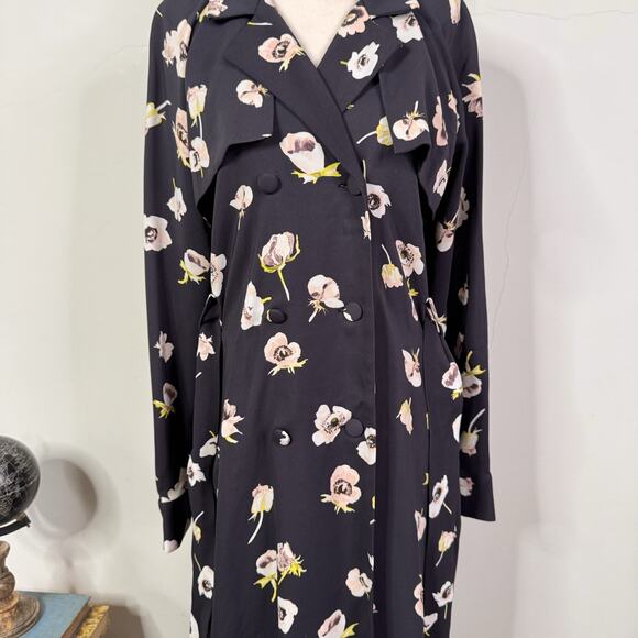 Lela Rose Midnight Floral Lace Hem Double Breasted Wrap Dress Size 2 NWT - Picture 13 of 16